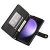 DF-011 For Samsung Galaxy S23 FE Case PU Leather Zipper Wallet Phone Cover with Straps