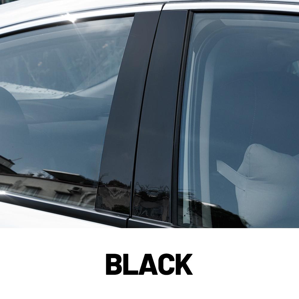 Glossy Black Carbon Fiber Window Door Deal B C Pillar Post Cover Sticker For Hyundai Accent Verna HC 2018-