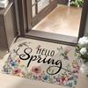 1Pcs Anti Fatigue Kitchen Rugs Bird ColorfulFlowers Print Waterproof Non-Slip Thick Cushioned Kitchen Mat Heavy Duty Comfort Standing Mat for Kitchen