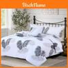 Simple Leaf Print Duvet Cover Set With Printing For Bedroom Decor