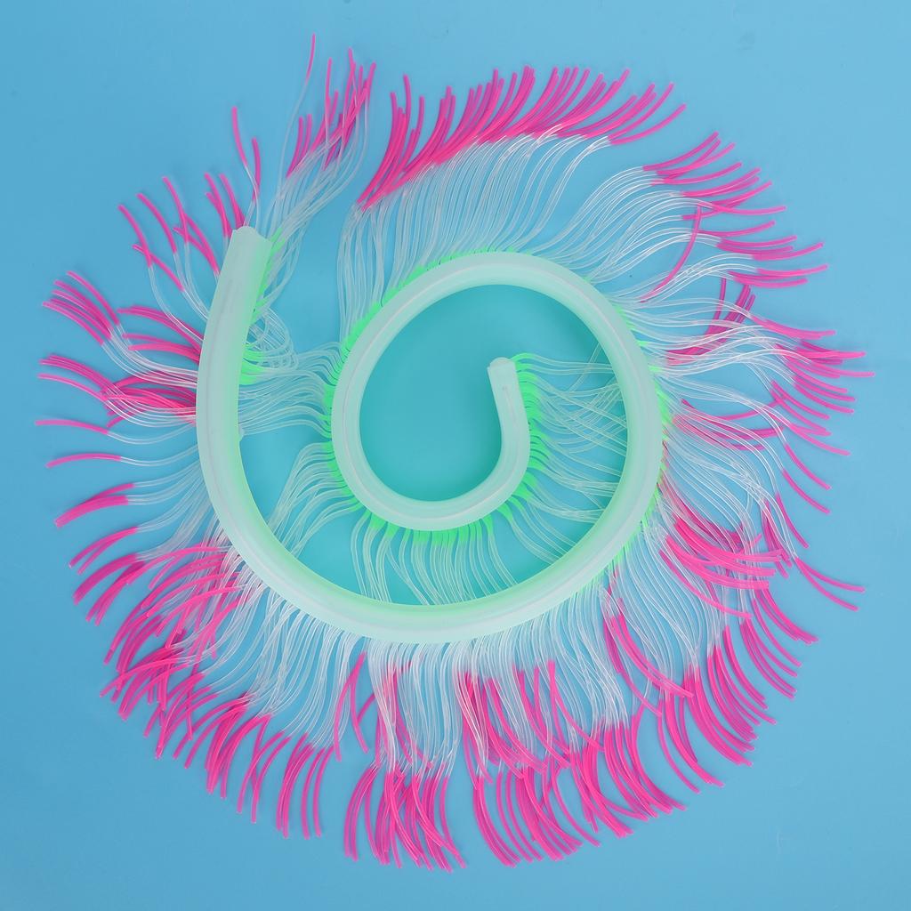 Aquarium Decorations Sea Anemone Fish Tank Silicone Artificial Glowing Plant Ornaments SPink