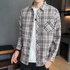Autumn Men's Plaid Shirt Long Sleeve Casual Shirts Button Down Regular Fit Work Shirts