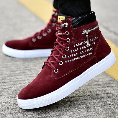 Frühling Herbst High Top Herrenschuhe Leder Herren Casual Sneaker Schuhe Schnürschuhe Wild Plateau Sneakers Flache vulkanisierte Schuhe