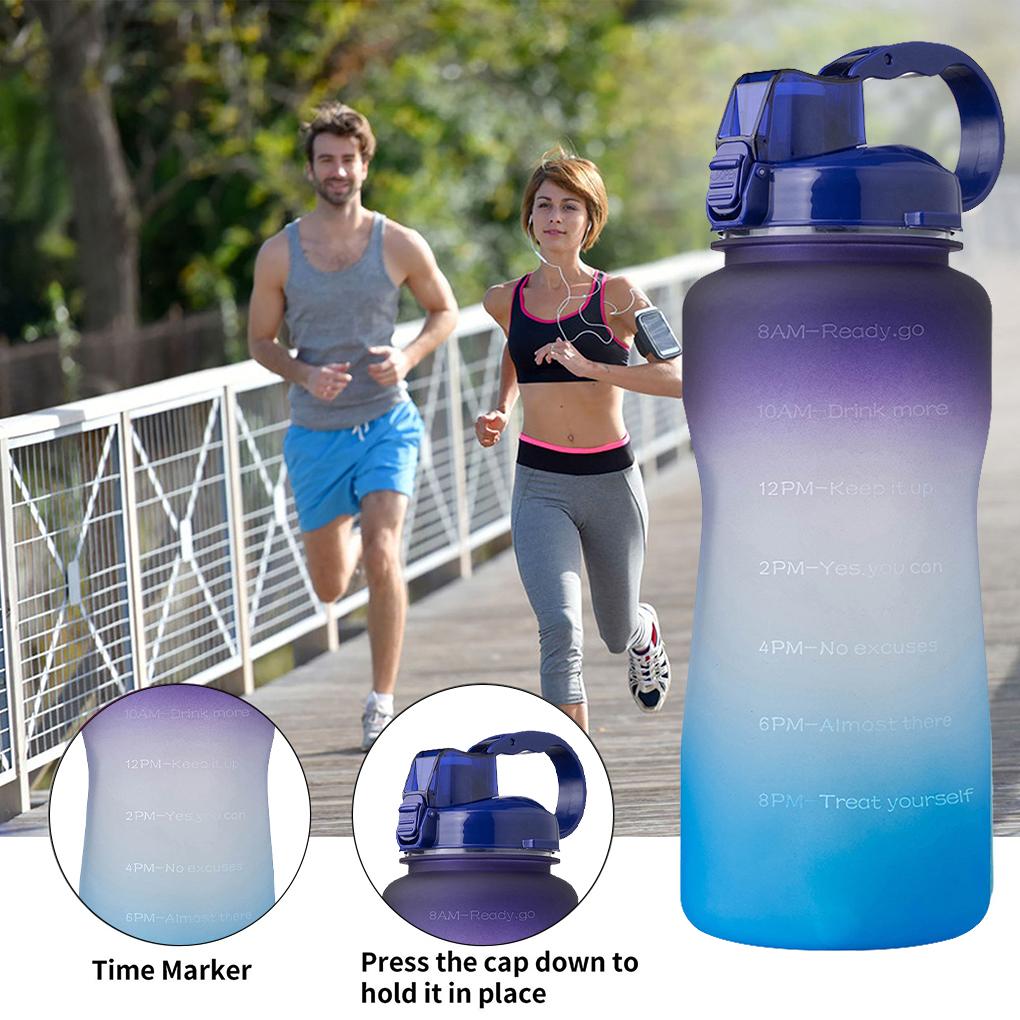 Sport Water Bottle 2000ml Outdoor Drinking Bottle Straw Portable Travel Tea Cup