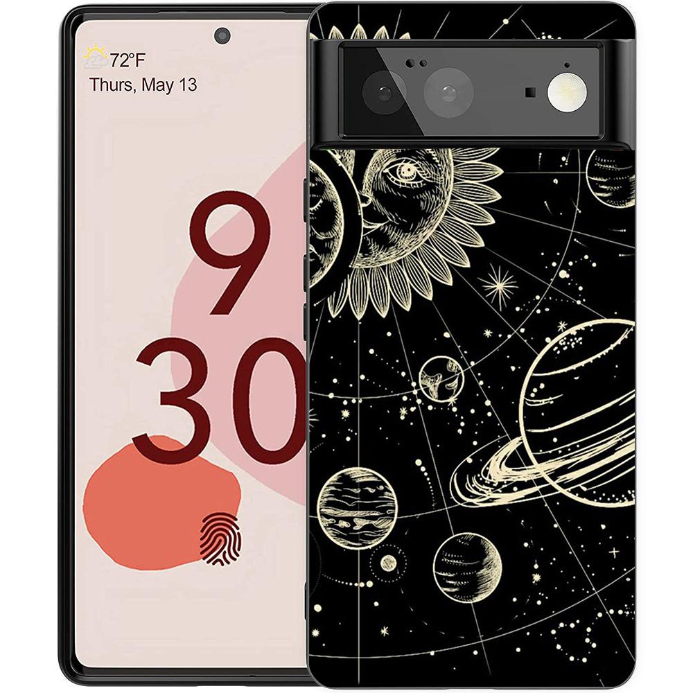 Suns Moons Clouds Astrological Phone Case Cover for Google Pixel 8 7 6 7A 6A Pro 5G Shockproof Silicone 9 Pro XL 8 Pro 5G Shell