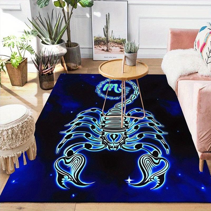 1pc Scorpio Pattern Area Rug, Anti slip Non Shedding Stain Resistant Carpet