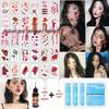 Halloween Makeup: Horror Scars, Fake Teeth, Little Tiger Teeth, and Blush Tattoo Stickers for Party Decoration