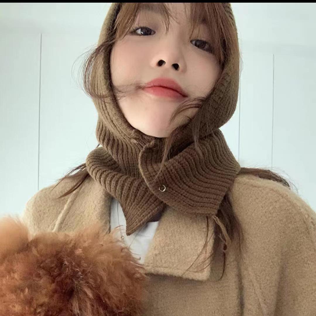 

Балаклава в корейском стиле: Осенне-зимний теплый защитный шерстяной головной убор для шеи