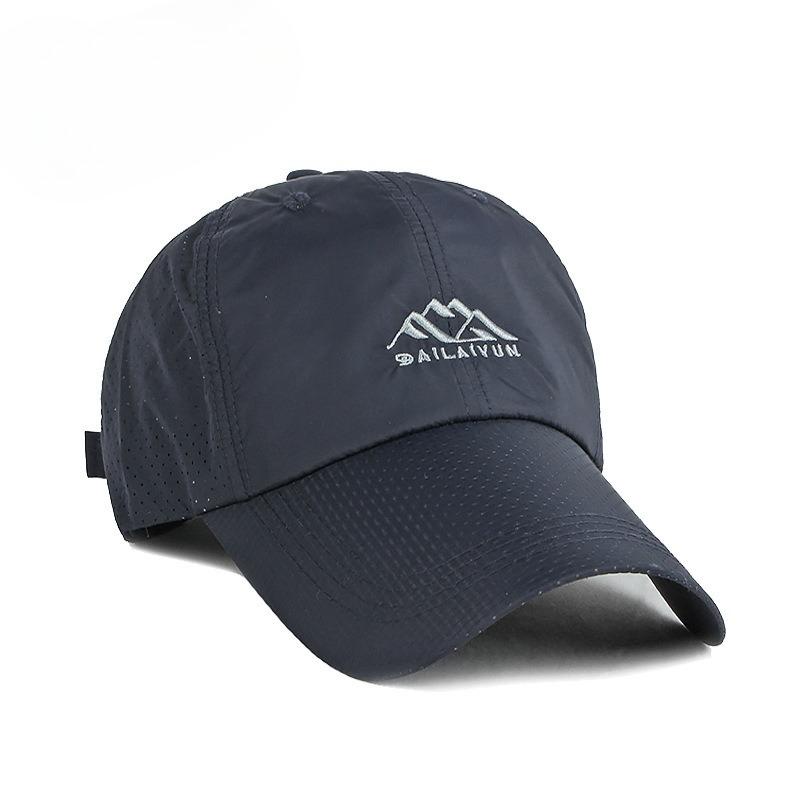 Summer Quick Dry Baseball Cap for Men Women Outdoor Long Brim Sun Hat Breathable Mesh Sports Hat Mountain Embroidery Duckbill Cap