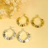 Gold-Plated Copper and Silver Square Fragmented Ear Studs with Silver Needle - High-End, Lightweight, Fashionable, Niche Earrings.