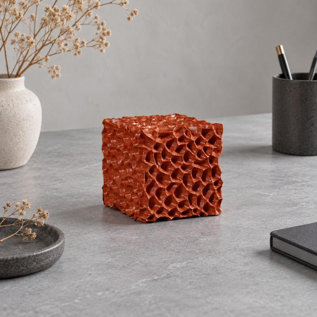 Square Honeycomb Sculpture Vintage Resin Decorative Tabletop Decor for