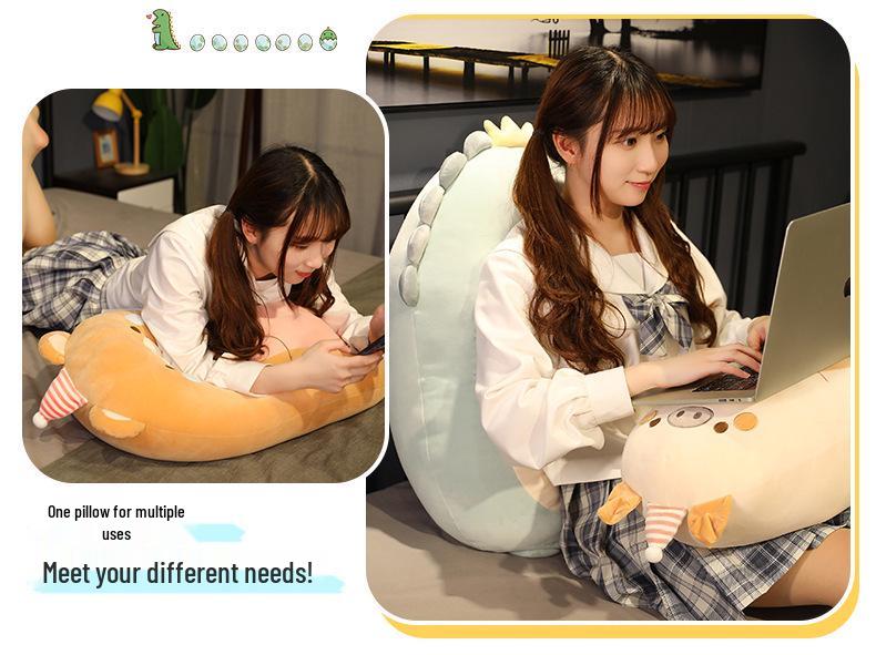 Dinosaur Plush Cushion: Soft Sleeping Backrest & Side Pillow Toy Gift