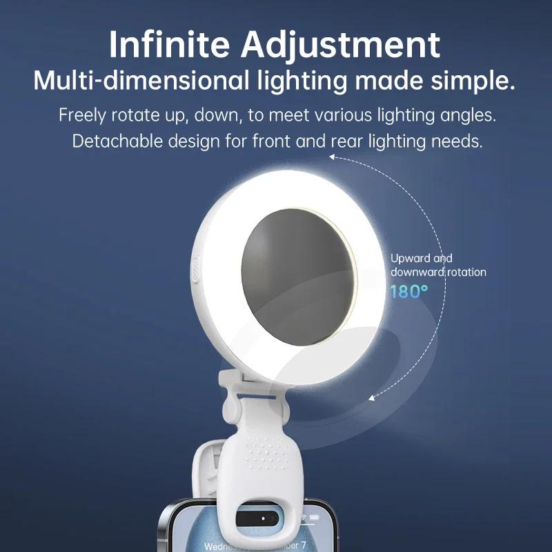 New Mobile Phone Beauty Selfie Pocket Fill Light Artifact Portable Live Broadcast Universal Rechargeable Three-color Soft Light