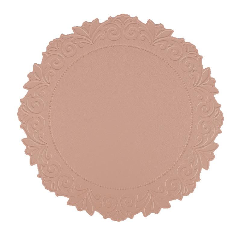 

Кожаные салфетки для столовых приборов, коврики для обеденного стола, изоляционные коврики для домашней кухни, мультяшные, в японском стиле, в скандинавском, европейском стиле, круглые розовый