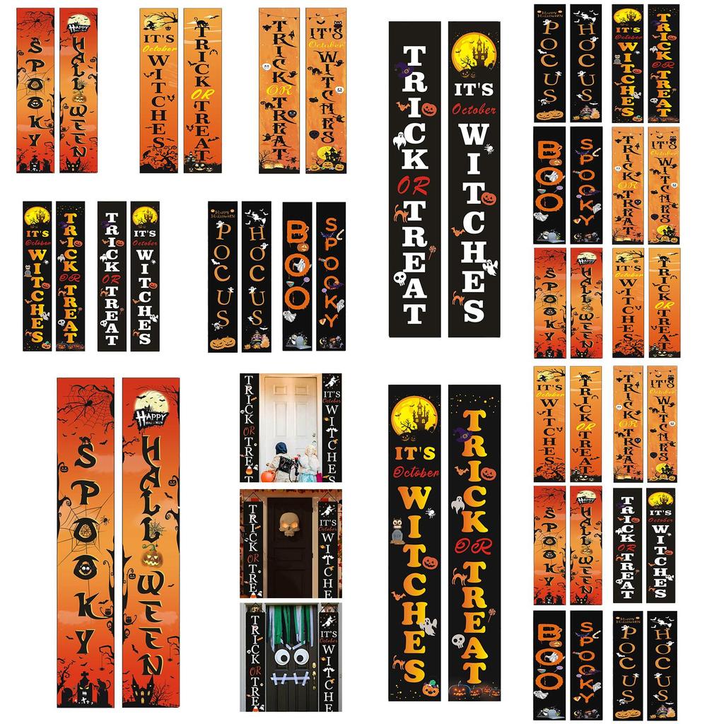 Exquisite Printed Halloween Couplet Banner High Quality Durable Party Decor