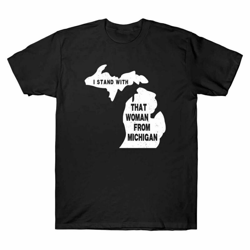 I Stand with That Woman From Michigan Tee Men Black Short Sleeve T-shirt XXL