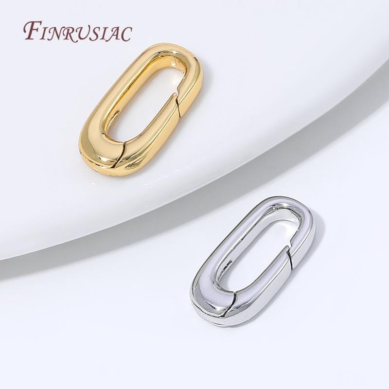 15X7MM 18K Gold Plated Spring Clasp Connector,Oval Openable Carabiner Clasp For Necklace Bracelet DIY Jewelry Making Supplies