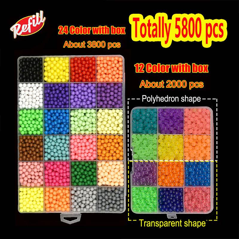 

36 Colors Water Beads Puzzle Crystal Color Aqua DIY Fuse Hama Beads Spray Ball Games 3D Handmade Perler Beados Toy for Children