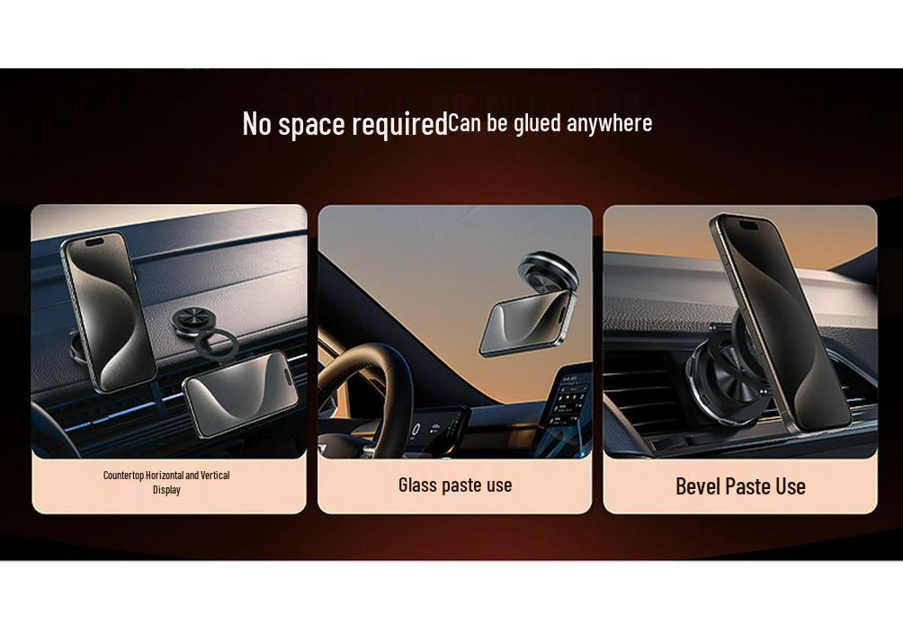 360° Rotating Car Phone Holder with Strong Magnetic Bracket and Automatic Folding