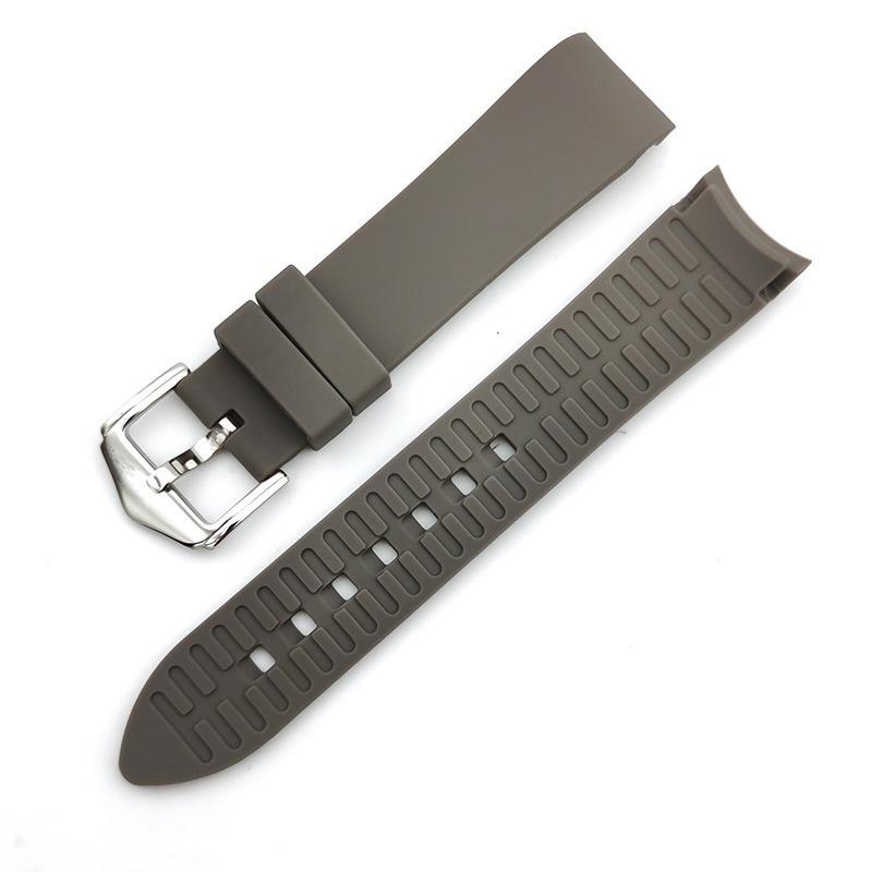 Curved Silicone Watch Strap with Arc Design (18/19/20/21/22/24mm)