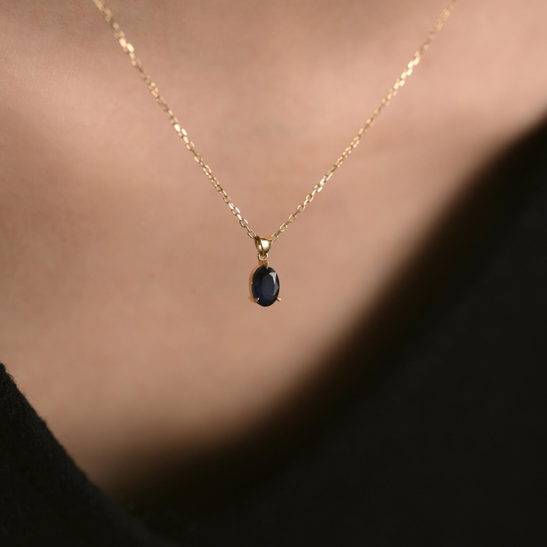 S925 Sterling Silver 18K Gold-Plated Black Zircon Pendant Necklace - Minimalist Light Luxury Gift for Her 18K Gold