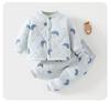 Baby Cotton-Padded Quilted Two-Piece Set with High-Waisted Belly Protection for Autumn/Winter