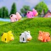 Colorful Mini Resin Cow Figurines For Creative Diy Garden Decoration