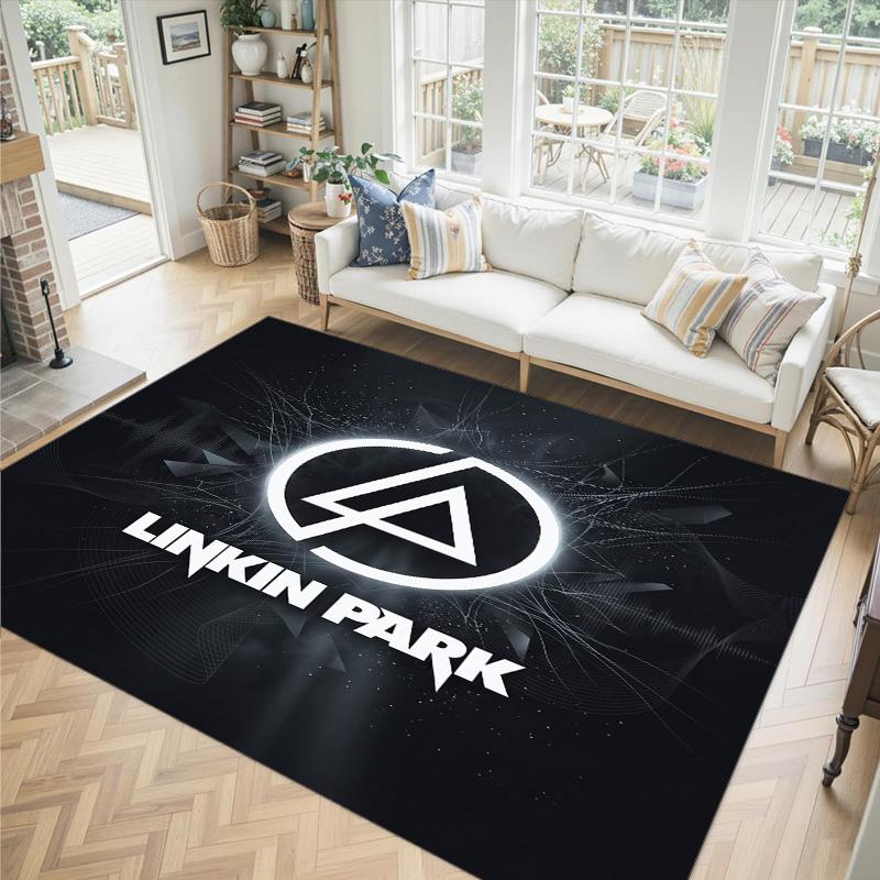 Linkin Park Design Crystal Velvet Carpet Cozy Non?Slip Printed Rug For Bedroom Living Room Entrance
