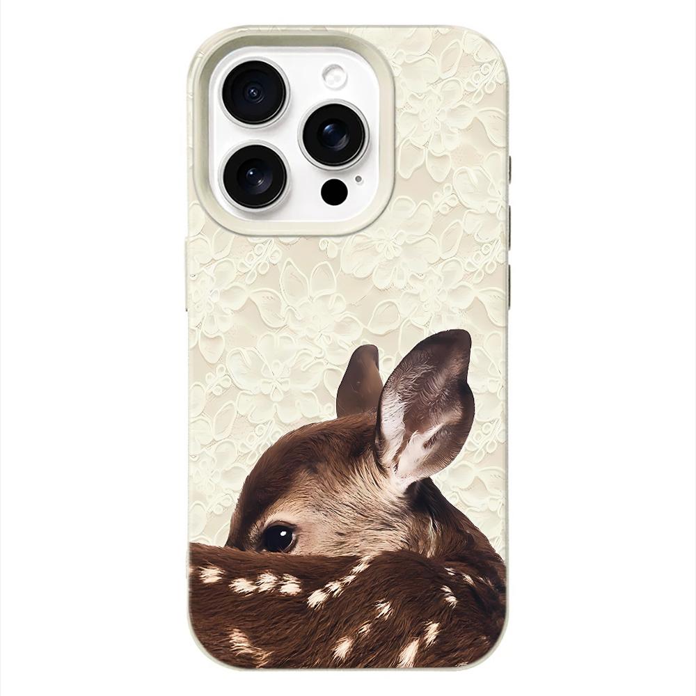 Cute Lace Moose Silicone Phone Case For IPhone 17 16 15 Plus 14 13 12 11 Pro Max 17 Air 16e Shockproof Back Cover