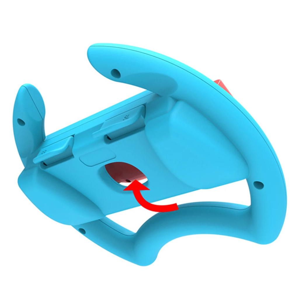 2Pcs Game Steering Wheels Comfortable Grip Plug Play Accurate Fit Realistic Gaming Experience Double Against Gamepad Steering Wheels for Switch OLED