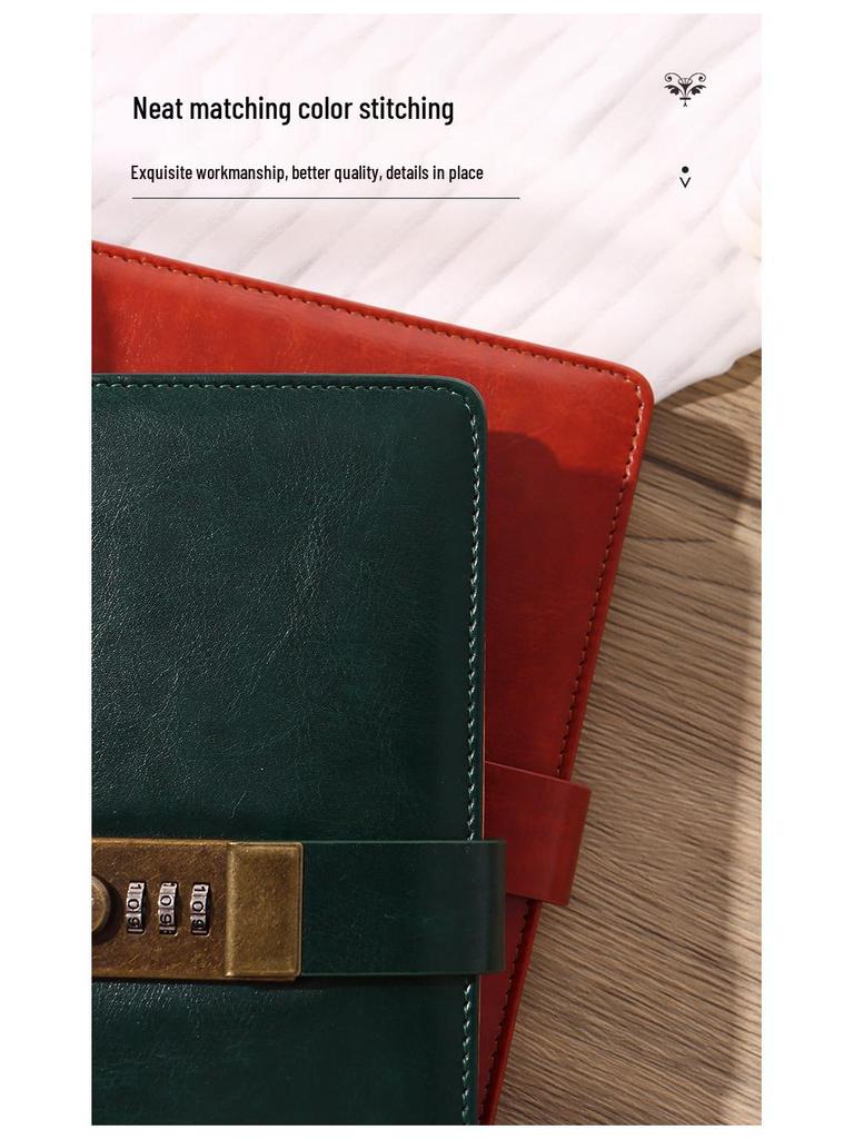 A5 Password-Protected Business Diary with Lock - Creative Planner & Thickened Notebook
