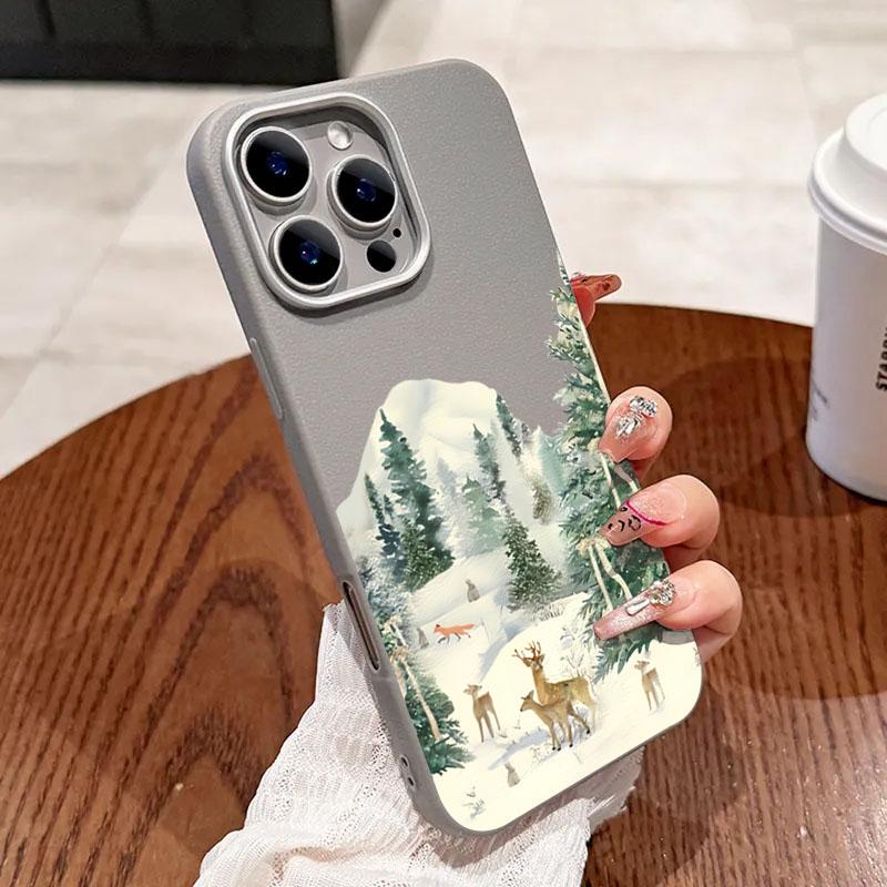 

TPU Material Bow Decor Christmas Forest Adventure Phone Case For iPhone 11 12 13 14 15 16 17 Pro Max Plus Air XS X XR 7 8 Cover iPhone SE (2022)