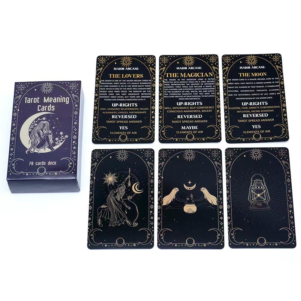 Meaning Tarot Cards Fortune Telling Divination Card English Version 78 Cards Deck Beginner Learning Deck for Board Playing Games