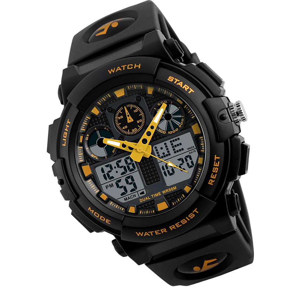   1270 Quartz Digital Electronic Men Watch Fashion Casual Outdoor Sports Male Wristwatch Dual Time Date Week Stopwatch Alarm 5  Waterproof Lumin