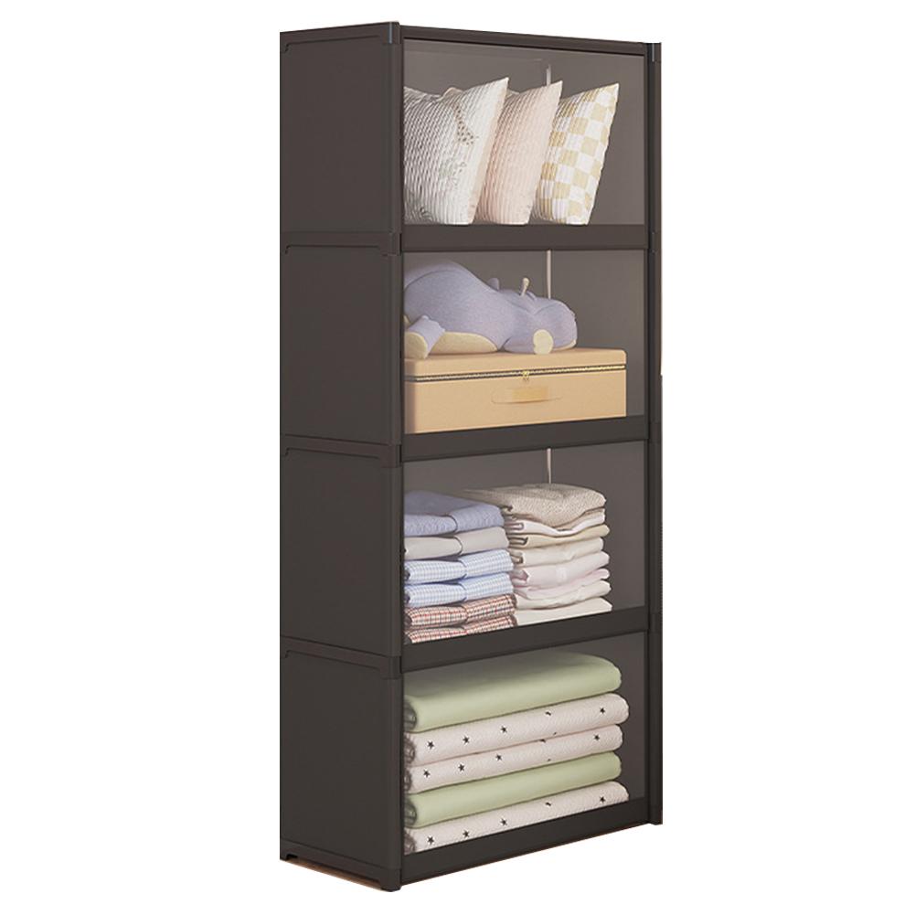 Portable Closet Wardrobe with Lid Closet Organizer Multi-layer Storage Rack Clothes Storage Organizer for Bedroom