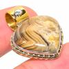 Natural Crazy Lace Agate TwoTone 925 Solid Sterling Silver Gift Pendant 1" T9Y85