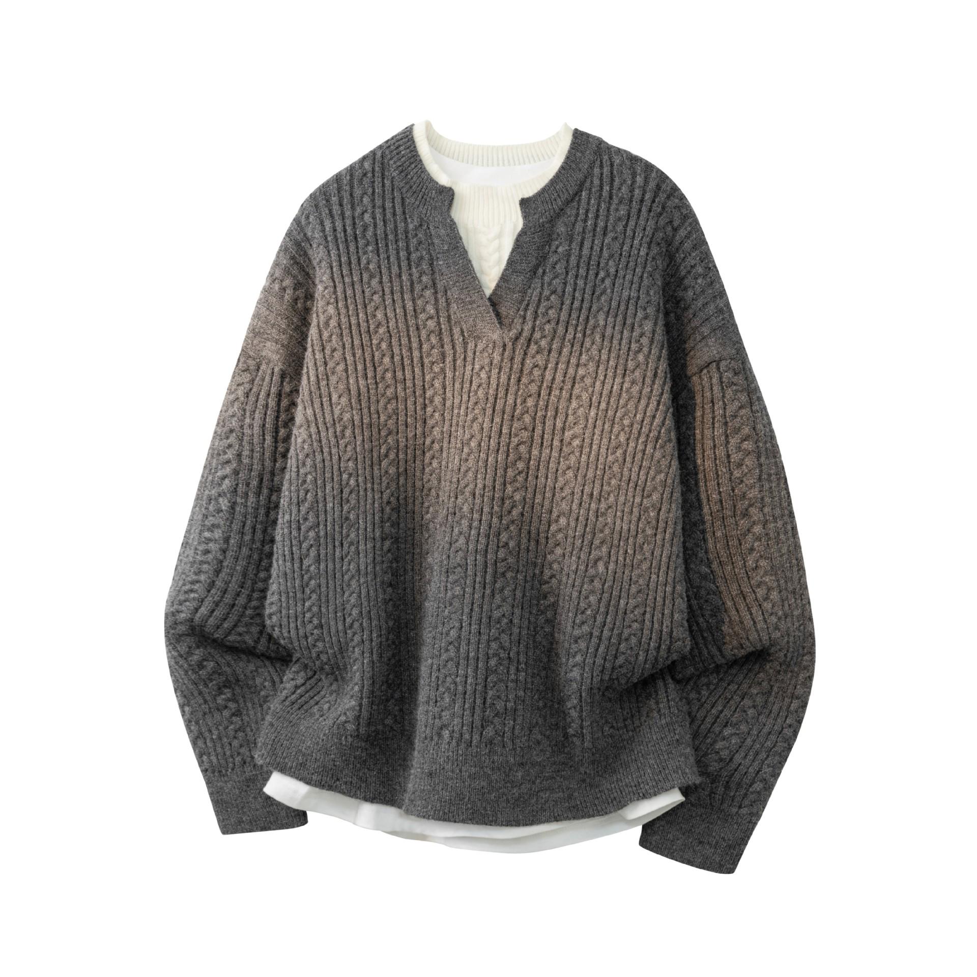 

Men s Japanese Style Heavyweight Two-Piece Knit Sweater - Versatile & High Quality XL сірий колір