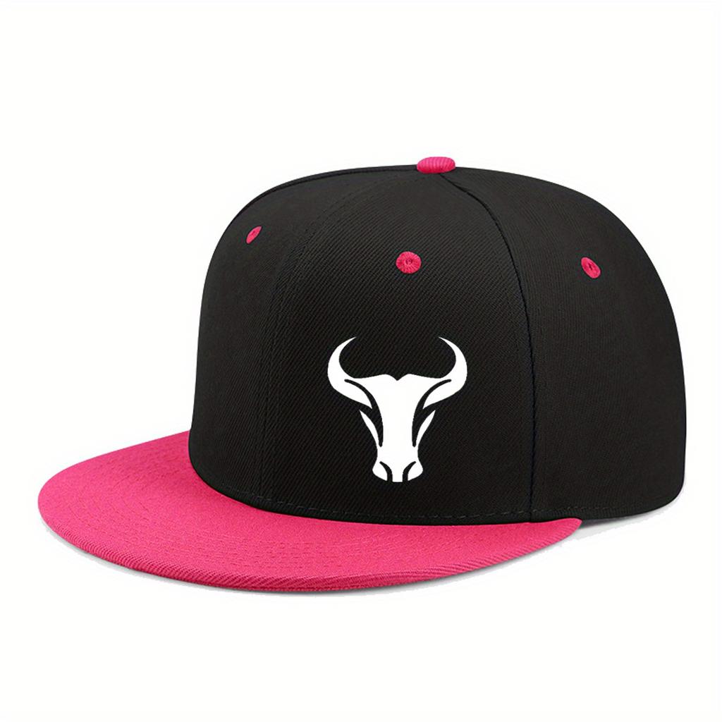 Bull Patterned Baseball Cap Lightweight And Unisex Adjustable Outdoor Sports And Leisure Hat Hip Hop Style Daily Wear