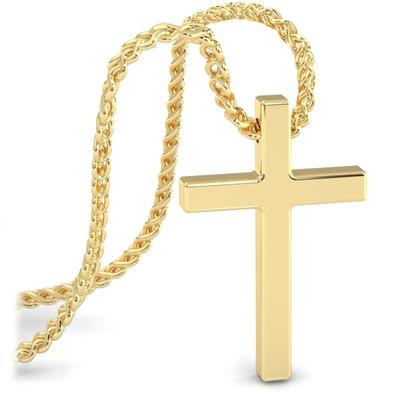 Cross Necklace for Men with Pendant 50cm Gold Jewelry Chain for Men Birthday Day Punk Rock Day [SERASAR] - Father's Valentine's