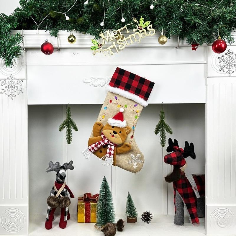 Christmas Socks Gift Bag Christmas Tree Ornaments Snowman Christmas Tree Pendant