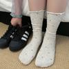 Wood Ear Edge Polka Dot Piles Of Socks, Socks, Trendy Cotton Socks, Summer Thin Ballet-Style Stockings