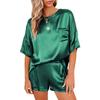 Women's Casual Solid Color Pajamas Housewear Short Sleeved Shorts Loose Two-piece Suit