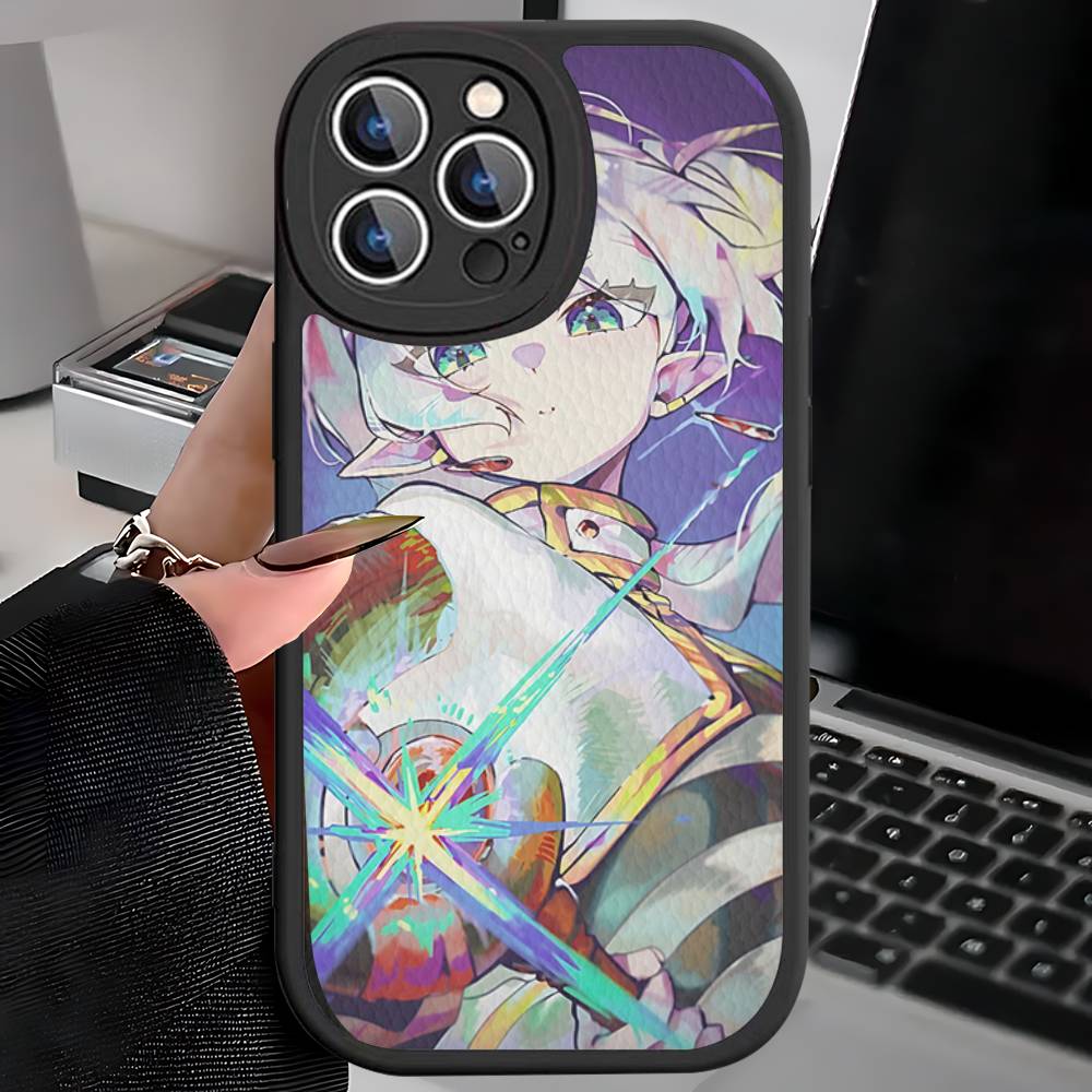

Anime Frieren Cute Leather Phone Case For IPhone 16 15 14 13 12 11 Pro Max Plus Shockproof Cover iPhone 15 plus