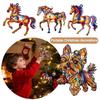 2D Flat Christmas Hanging Pendant Colorful Car Horse Pendant  Bag Charms