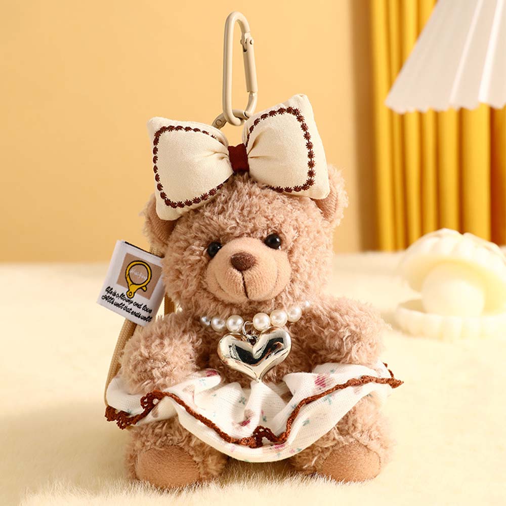 Bag Pendant Plush Bear Keychain Decoration Stuffed Animal Toys Bow Bear Dolls Pendant  Ornaments