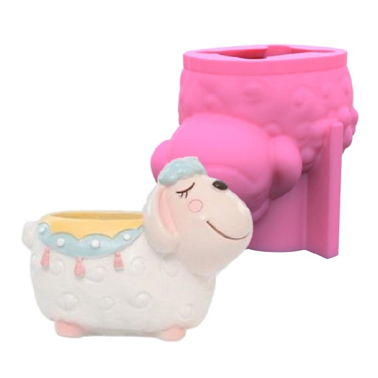 Epoxy Sheep Mold Succulent Flower Pot Silicone Mold Mirror Resin Storage Mold