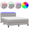 VidaXL Slat Bed Base with Mattress and LED, Upholstered Bed, Double Bed, Adult Bedroom Interior Bed, 3133317