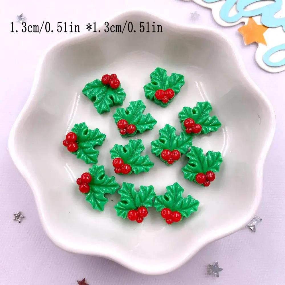 30pcs Resin Mini Colorful Painted Christmas Snowman Tree Santa Claus Deer Snowflower Bow Flatback Figurines DIY Scrapbook Crafts