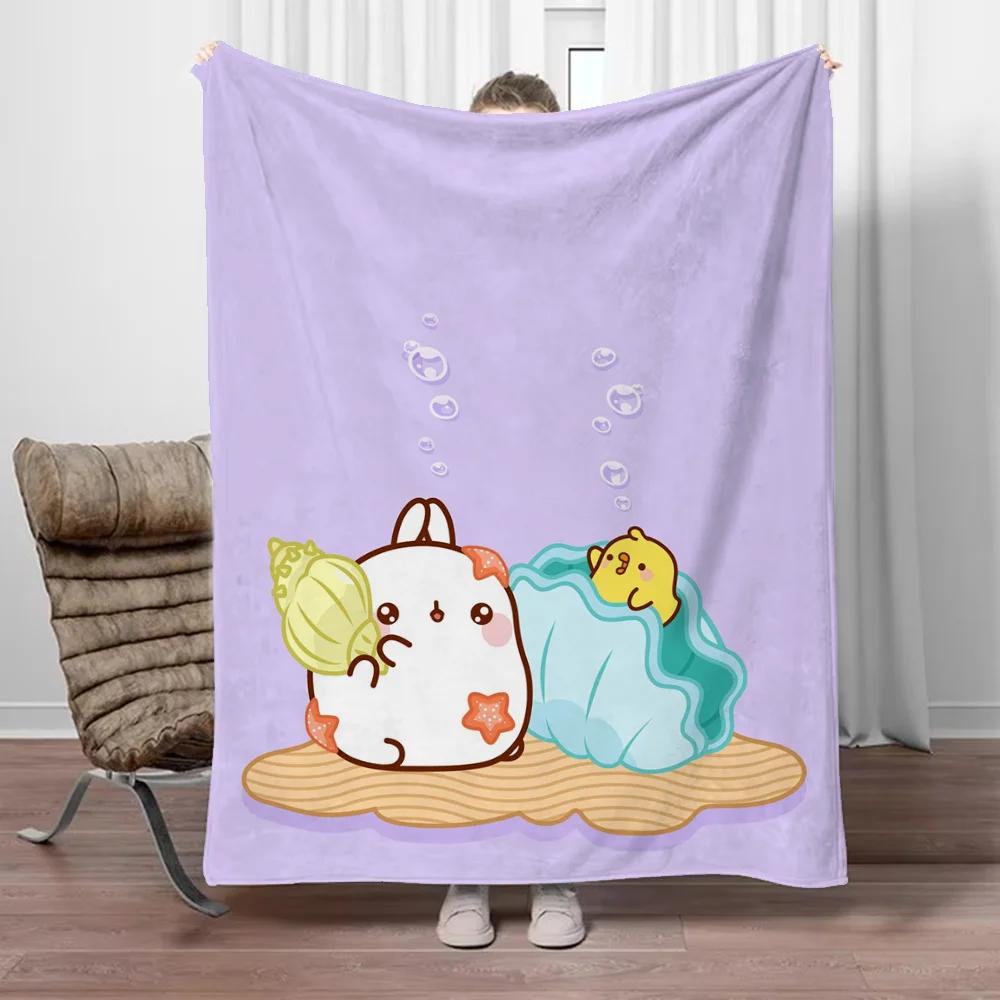 

Molang Cute Throw Blanket for Sofa Luxury Bedding Custom Blankets Characters Velvet Blanket Oversized 200x300 Blankets & Throws 75cmx90cm