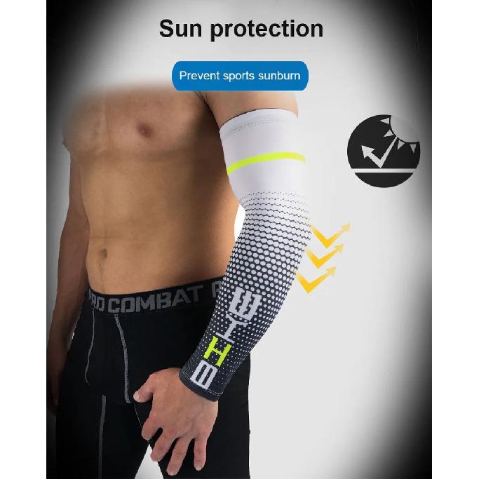 1 Pair Cool Men Cycling Running Bicycle UV Sun Protection Cuff Cover Protective Arm Sleeve Bike Sport Arm Warmers Sleeves